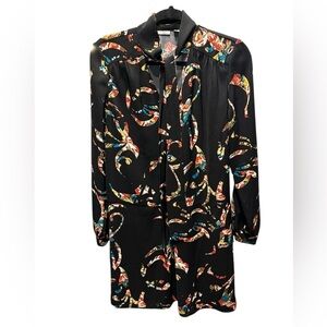 Halogen Black Dress with Colorful Abstract Pattern size S